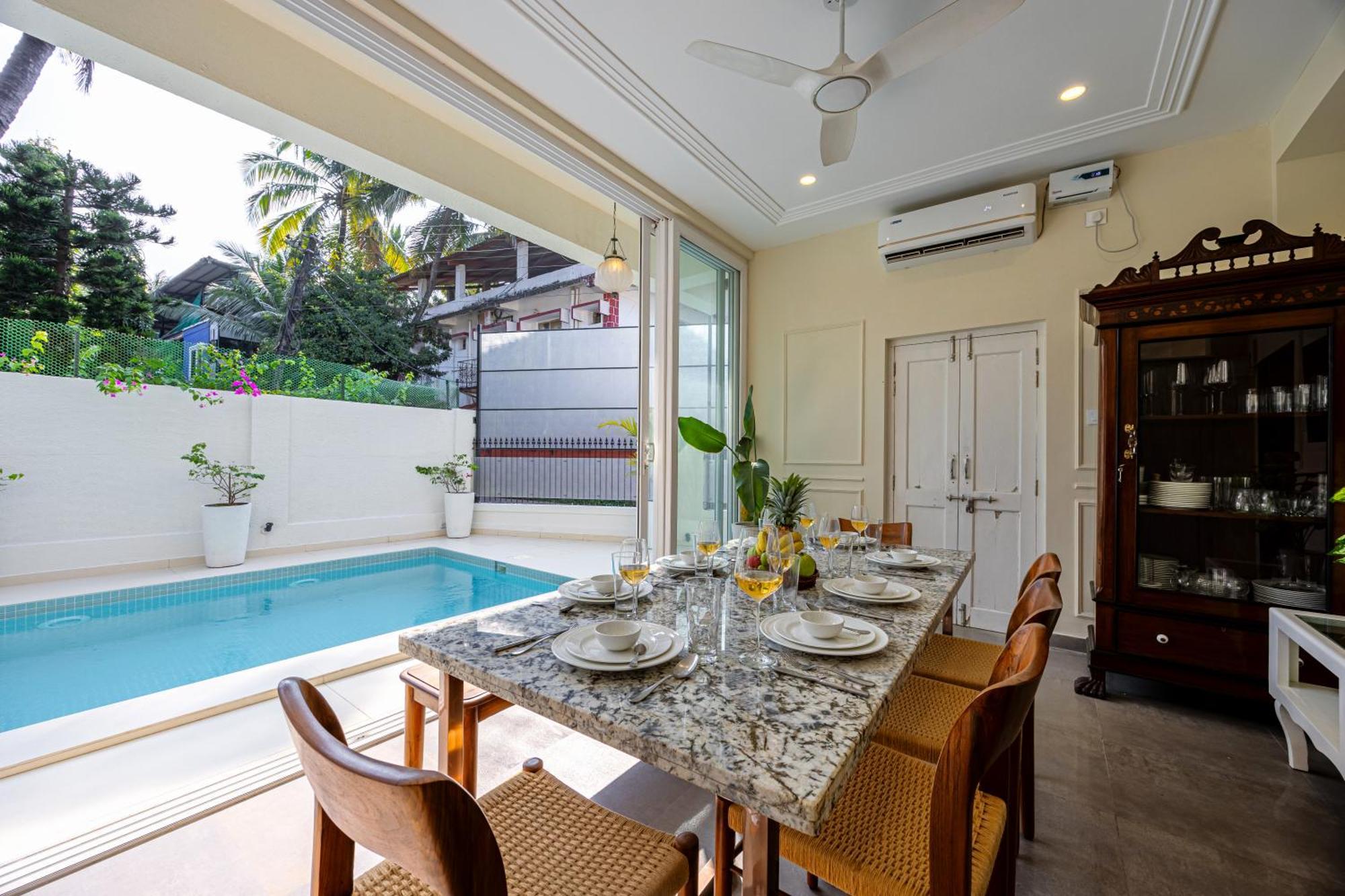 Elivaas 4 Bhk Villa Near Beach With Private Pool & Bar - Casa Boa Vida Кандолим Екстериор снимка
